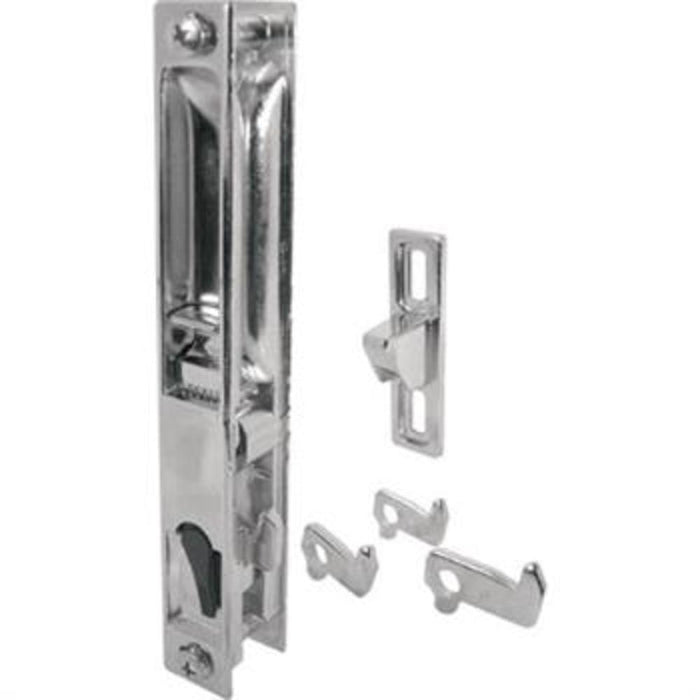Sliding Glass Patio Door Chrome Non - Keyed Flush Mount Handle Set 6 - 5/8" Screw Holes With 4 Hook Assortment - Reflect Window & Door