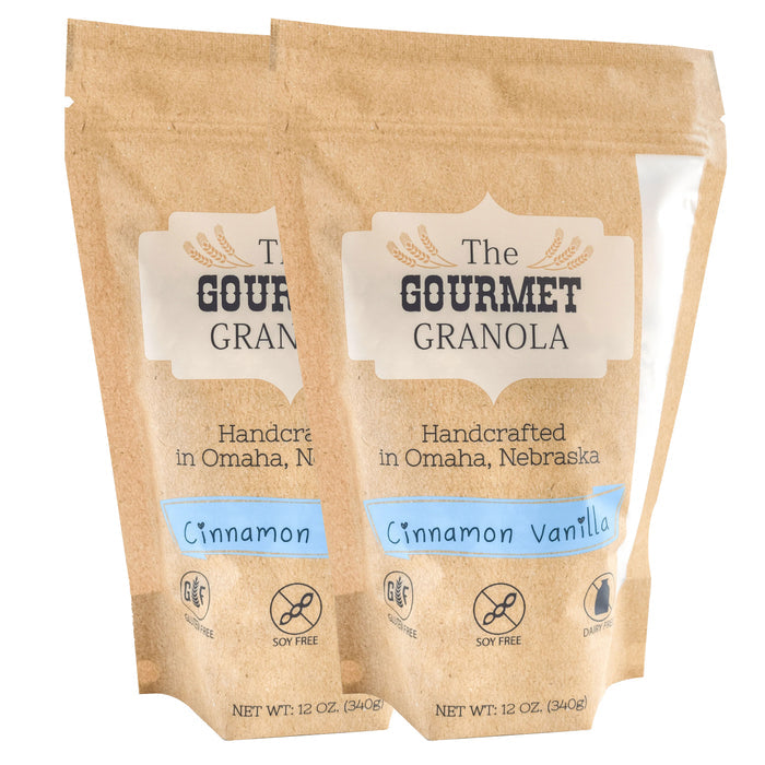 Cinnamon Vanilla Granola | 12 oz | Pack of 2 | Gluten, Dairy, & Soy Free | The Gourmet Granola