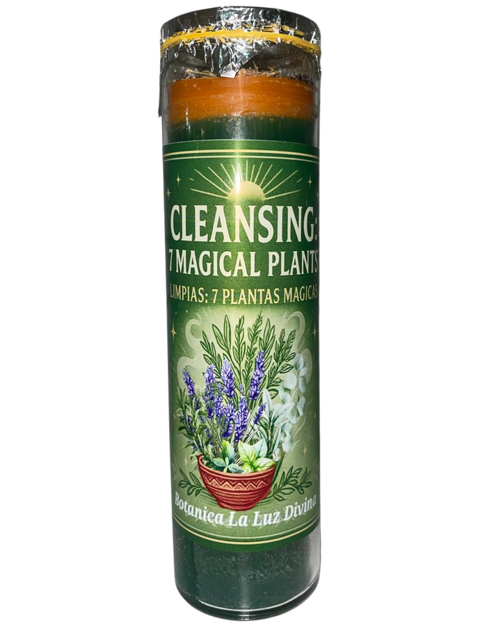 Cleansing Prepared Candle – 7 Magical Plants for Cleansing, Clarity & Spiritual Renewal ( Limpieza )