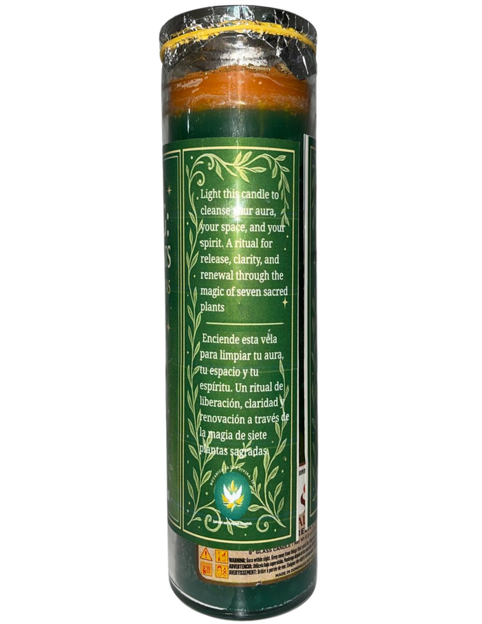 Cleansing Prepared Candle – 7 Magical Plants for Cleansing, Clarity & Spiritual Renewal ( Limpieza )