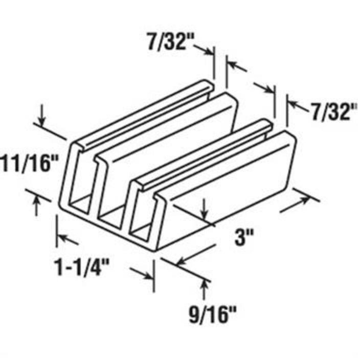Sliding Shower Door 1 - 1/4" Wide Clear Bottom Guide - Reflect Window & Door
