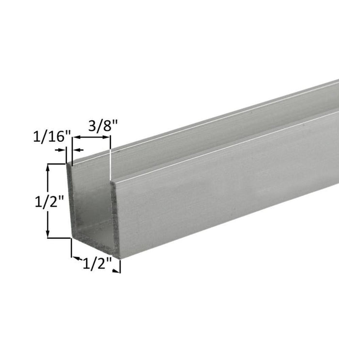 Clear Anodized U - Channel 1/2" x 1/2" - Durable Aluminum Edge - Reflect Window & Door