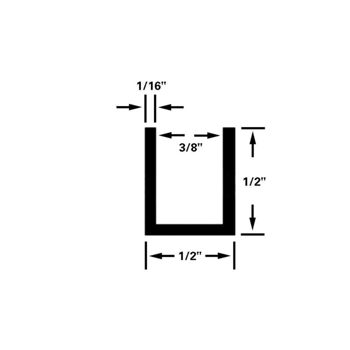 Clear Anodized U - Channel 1/2" x 1/2" - Durable Aluminum Edge - Reflect Window & Door