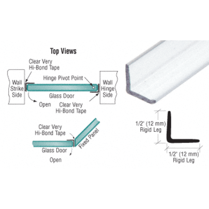 Swinging Shower Door Clear Multi-Purpose Polycarbonate Strike Angle Jamb - Reflect Window & Door