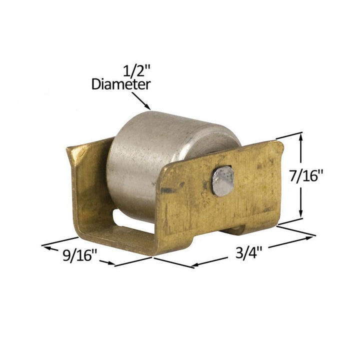 Closet & Wardrobe 1/2" Roller with Brass Base - Reflect Window & Door