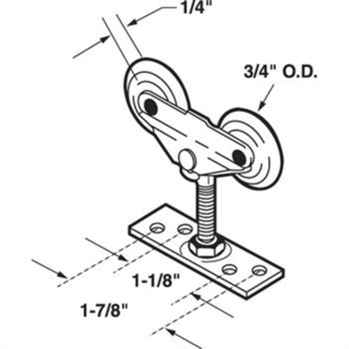 Closet Wardrobe Door 3/4" Tandem Nylon Roller for Harvey Doors - Reflect Window & Door