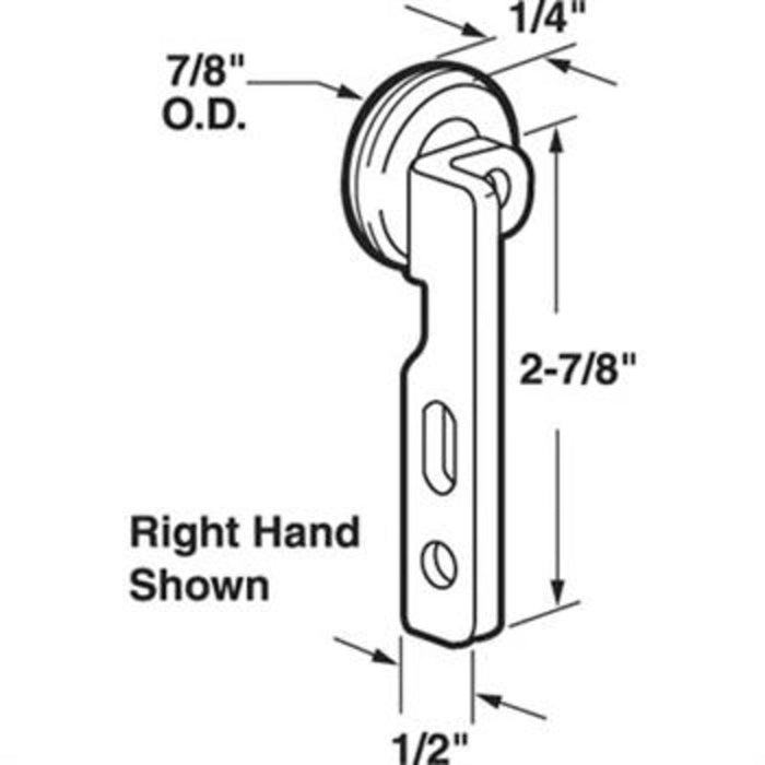 Closet Wardrobe Door 7/8" Side Mount Nylon Roller - Reflect Window & Door