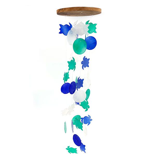 Colorful Sea Turtle Capiz Windchime