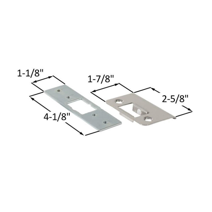Adams Rite Commercial Door Striker Plate Kit - Durable Aluminum, Nickel Finish - Reflect Window & Door