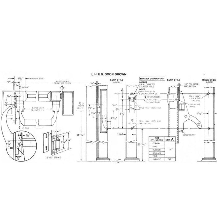 Commercial Left Hand Aluminum Panic Exit Device - Reflect Window & Door