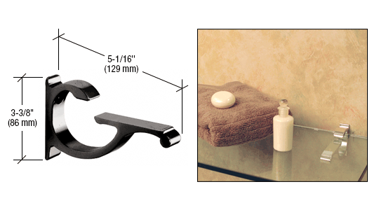 Designer Aluminum Shelf Bracket for 5/8" to 3/4" Glass - Reflect Window & Door