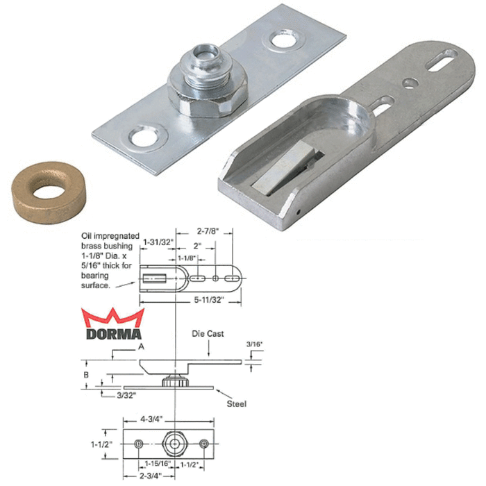 Dorma Center Hung Commercial Store Front Door Bottom Pivot - Reflect Window & Door