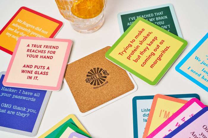 Drinks on Me Coaster: Push Ups - Pine & Moss