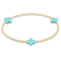 ENEWTON | Signature Cross 2mm Gold Bracelet - Turquoise