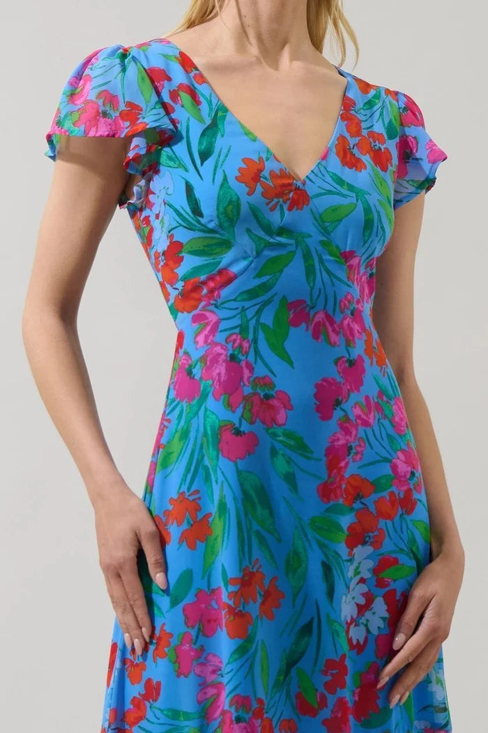 Finy Floral Perth Flare Midi Dress
