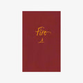 Red front cover of book titled 'Fire' on a white background