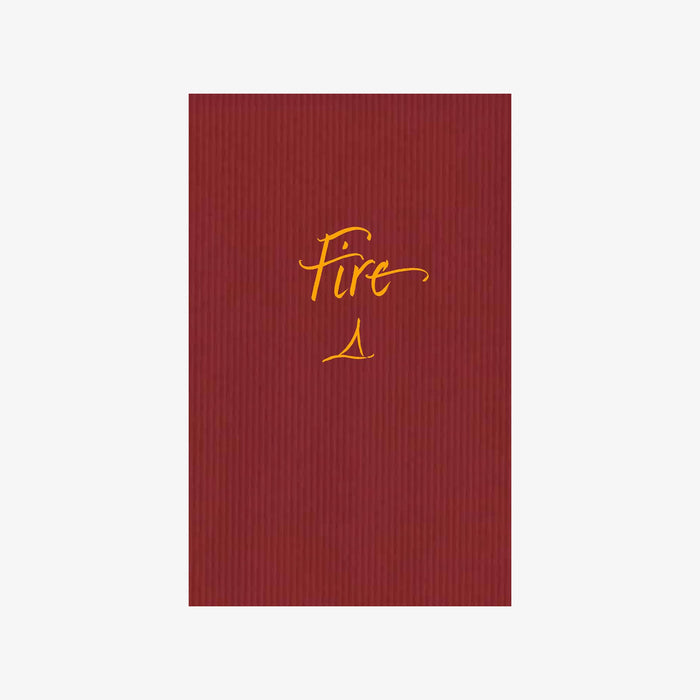 Red front cover of book titled 'Fire' on a white background
