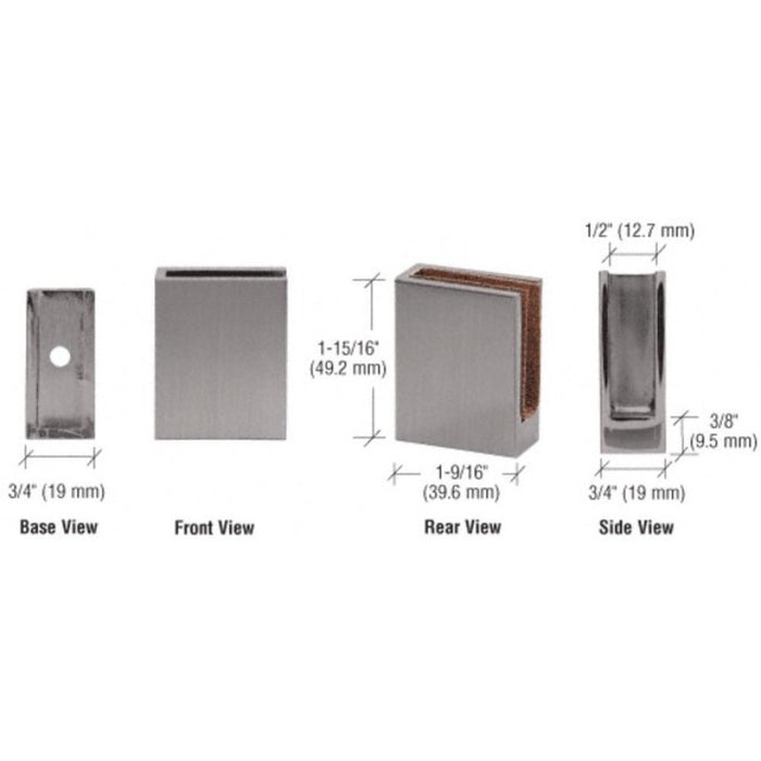 Fixed Plate Corner Clamp for 1/4" to 3/8" Glass - Reflect Window & Door