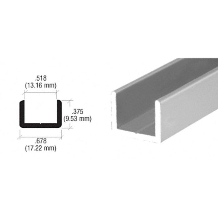 Frameless Shower Door Aluminum Regular U - Channel for 1/2" Thick Glass - Reflect Window & Door