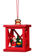 German Christmas Ornament: Lantern with Santa