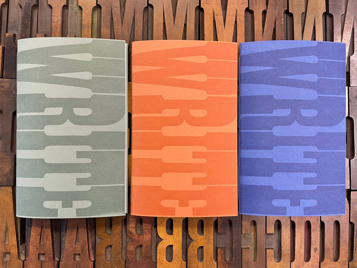 Handmade Journal: Write Here, Letterpress