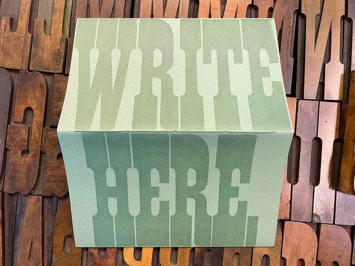 Handmade Journal: Write Here, Letterpress