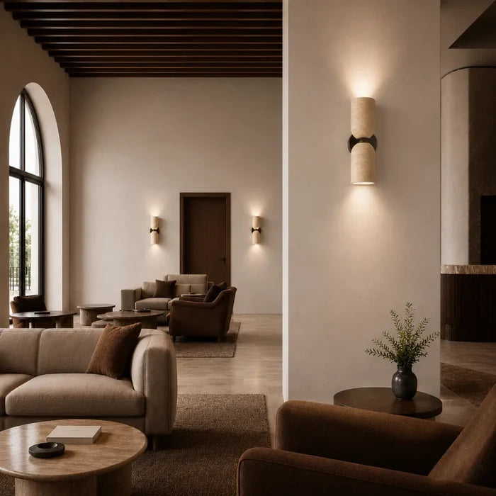 Telbix Kario Contemporary twin wall light in living room