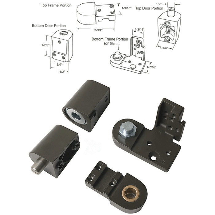 Kawneer Commercial Door Hinge Pivot Set - Right - Bronze