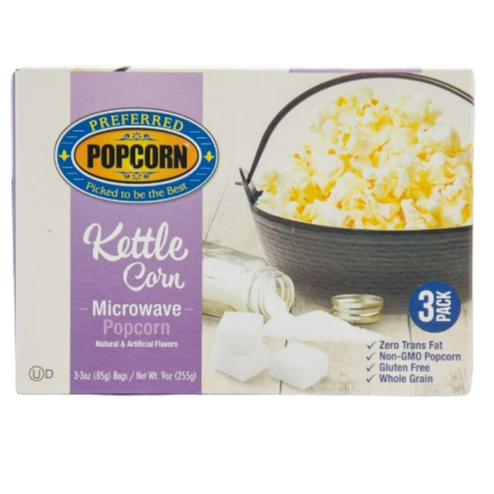 Kettle Corn Microwave Popcorn | Pack of 6 Boxes | Preferred Popcorn