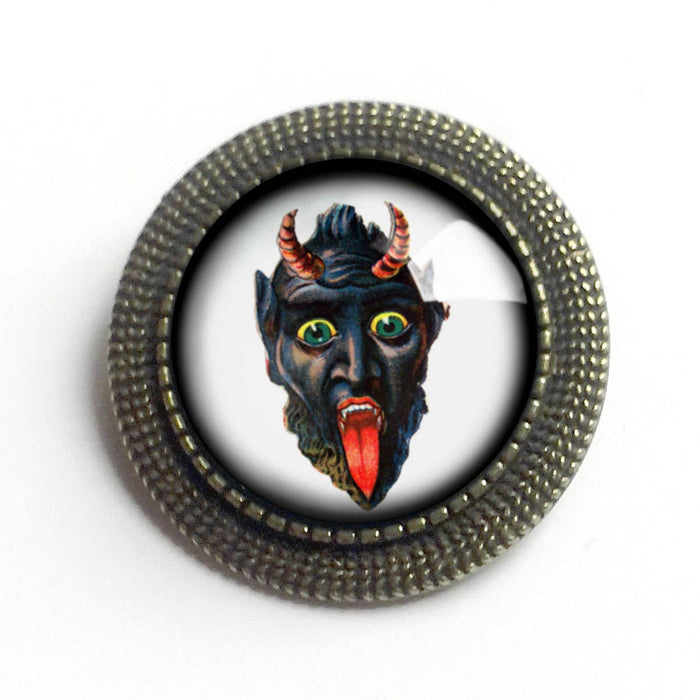 Krampus Brooch, Handmade in Detroit