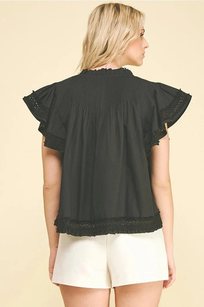 Lace Trim Detailed Blouse Top