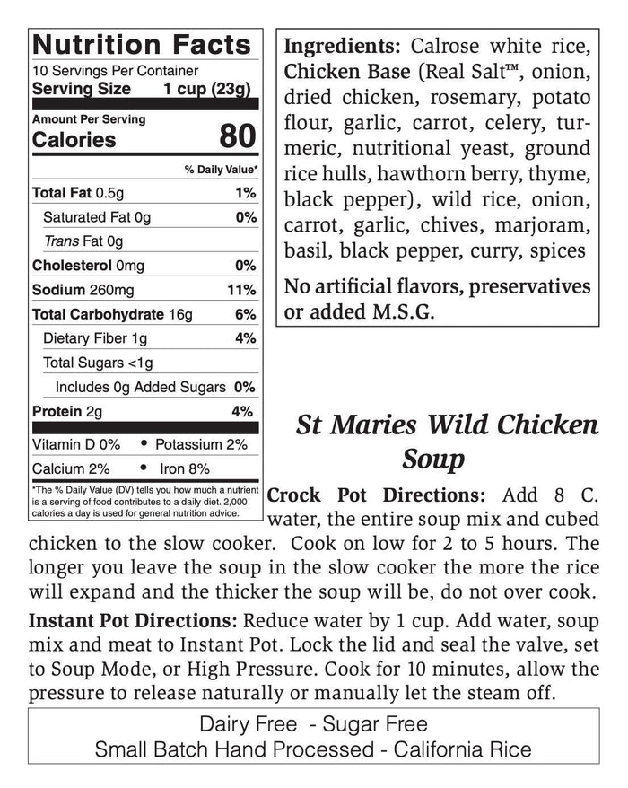 Large St. Marie's Wild Rice and Chicken Soup Mix - Pine & Moss