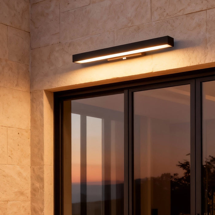 LED Linear Wall Light Outdoor Black Rectangular Lamp detail view 3