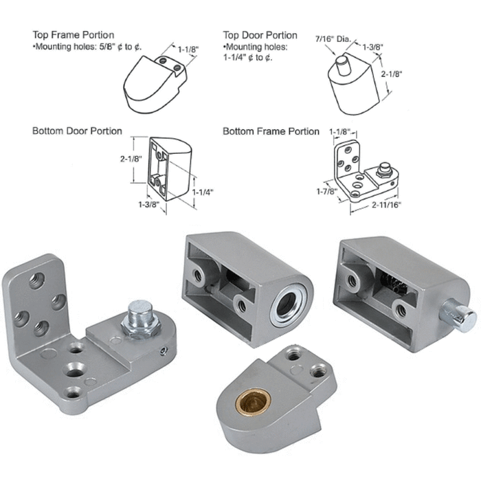 Commercial Aluminum Store Front Door Left Hand Offset Pivot Set - Reflect Window & Door