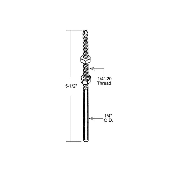 Leigh Bi - Fold Closet Door 1/4" Bottom Pivot Rod - Reflect Window & Door