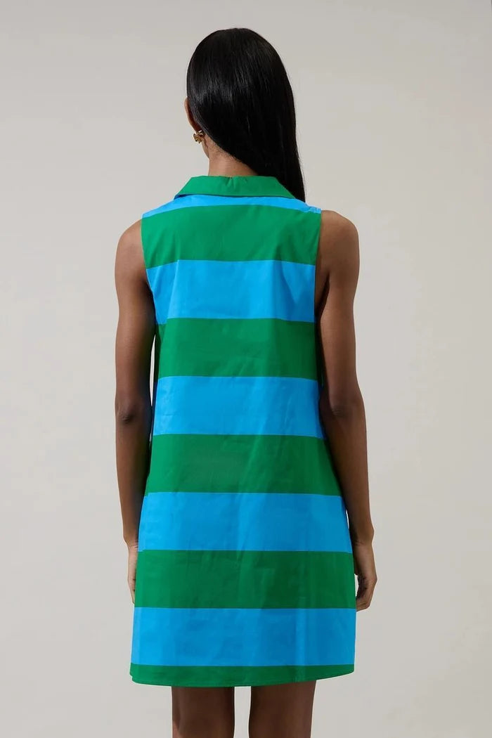 Lexya Collared Shift Mini Dress Valdy Stripe