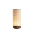 Loom Portable Mayfield linen table lamp with walnut timber base