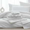 Luksus 50/50 Solid White Bed Linen Sets