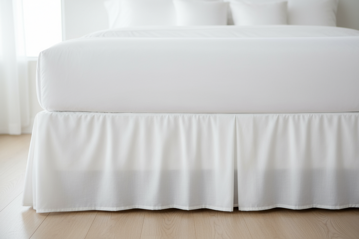 Luksus Collection - 50/50 Solid White Bed Skirt | Northern Feather Canada