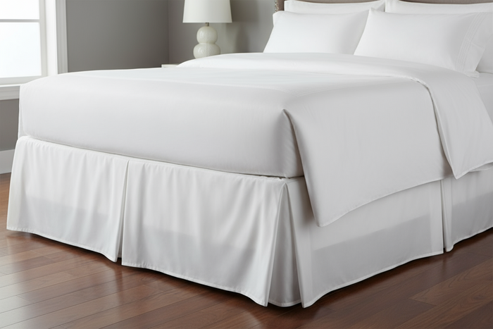 Luksus Collection - 50/50 Solid White Bed Skirt | Northern Feather Canada
