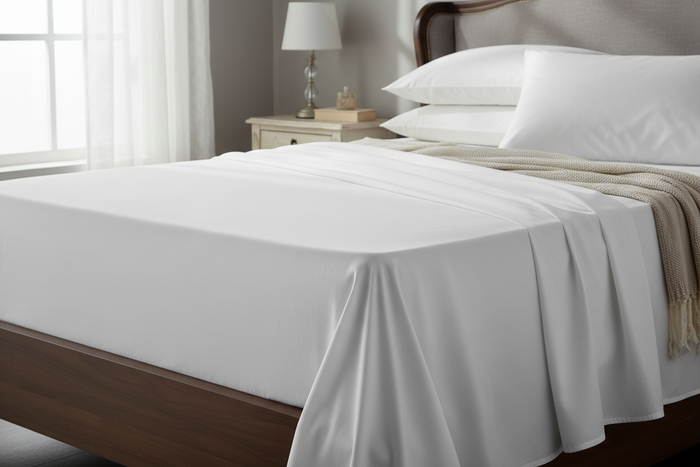 Luksus Collection - 50/50 Solid White Fitted Sheet | Northern Feather Canada