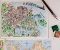 watercolor map of Portsmouth NH