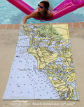 Marco Island, FL Chart Quick Dry Towel - Maritime Tribes USATowel