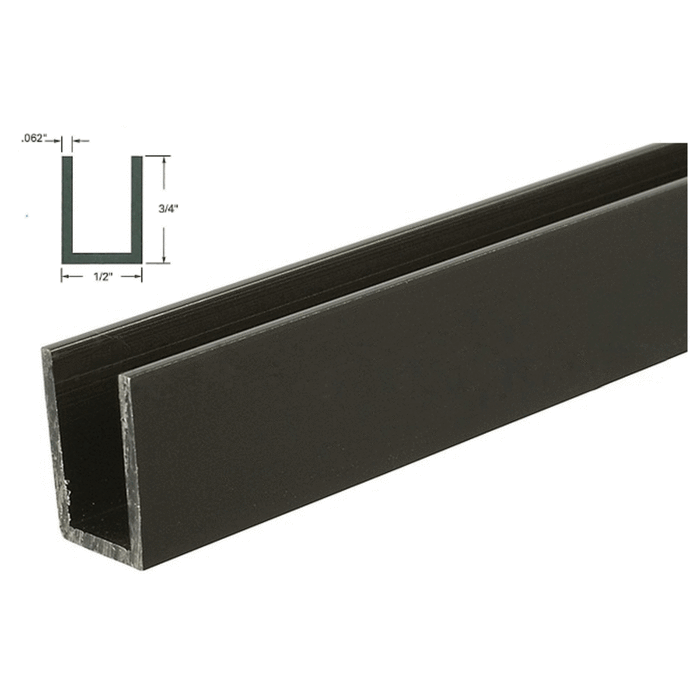 U-Channel 1/2" x 3/4" - Medium Bronze Anodized - Reflect Window & Door