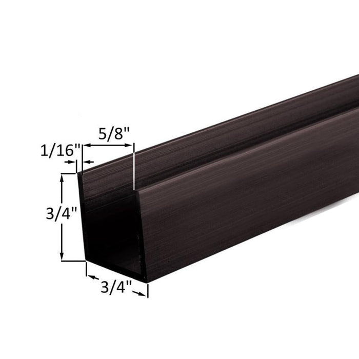 Medium Bronze Anodized U - Channel 3/4" x 3/4" - Reflect Window & Door