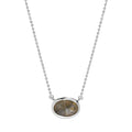 MELINDA MARIA She’s a Boss Pendant Necklace Silver Labradorite
