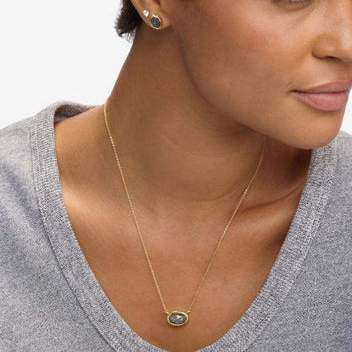 MELINDA MARIA She’s a Boss Pendant Necklace Labradorite