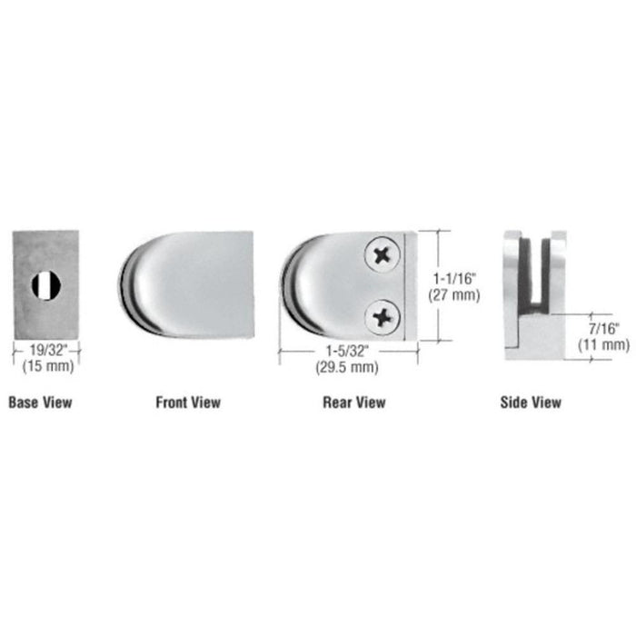 Mini Z - Series Glass Clamp Round Shape - Flat Base - Reflect Window & Door