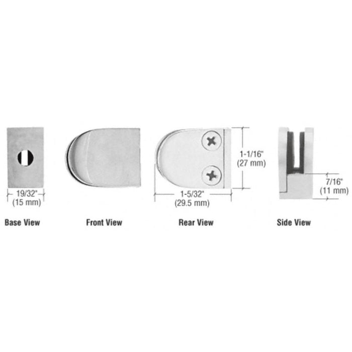 Mini Z - Series Glass Clamp Round Shape - Flat Base - Reflect Window & Door