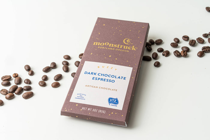 Buzzy Dark Espresso Chocolate Bar - Pine & Moss